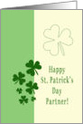 Partner Happy St. Patrick’s Day Irish luck clovers card