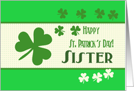 Sister Happy St. Patrick’s Day Irish luck clovers card