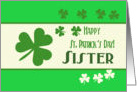 Sister Happy St. Patrick’s Day Irish luck clovers card