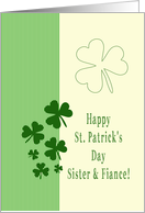 Sister & Fiance Happy St. Patrick’s Day Irish luck clovers card