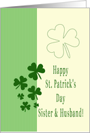 Sister & Husband Happy St. Patrick’s Day Irish luck clovers card