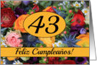 43rd Spanish Happy Birthday Card/Feliz Cumpleaos - Summer bouquet card