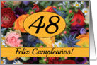 48th Spanish Happy Birthday Card/Feliz Cumpleaos - Summer bouquet card