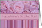 Step Mom - Happy Mother’s Day pastel roses & stripes card