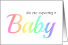 Same Sex Couple pregnancy announcement rainbow colors card