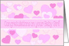 Baby Girl Congratulations Pink Hearts card