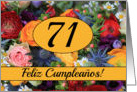 71st Spanish Happy Birthday Card/Feliz Cumpleaos - Summer bouquet card