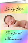 Lesbian Couple girl birth announcement photo card