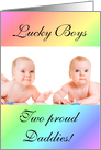 Gay Couple multiple boy birth announcement photo card