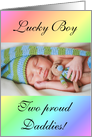 Gay Couple boy birth announcement photo card