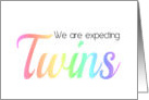 Same Sex Couple Twins pregnancy announcement rainbow colors card