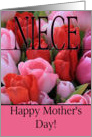 Niece Mixed pink tulips Happy Mother’s Day card