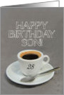 28th Birthday for Son - Espresso Coffee card