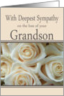 Grandson - With Deepest Sympathy, Pale Pink roses card
