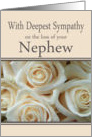 Nephew - With Deepest Sympathy, Pale Pink roses card