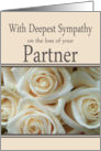 Partner - With Deepest Sympathy, Pale Pink roses card