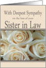Sister in Law - With Deepest Sympathy, Pale Pink roses card