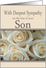 Son - With Deepest Sympathy, Pale Pink roses card