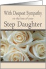 Step Daughter - With Deepest Sympathy, Pale Pink roses card
