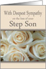 Step Son - With Deepest Sympathy, Pale Pink roses card