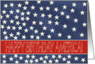 Happy Birthday America - Happy 4th of July stars on blue chalkboard card