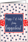 Connecticut 4th of July Blue Chalkboard card