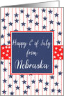 Nebraska 4th of July Blue Chalkboard card
