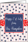 New Hampshire 4th of July Blue Chalkboard card
