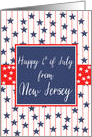 New Jersey 4th of July Blue Chalkboard card