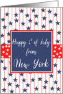 New York 4th of July Blue Chalkboard card