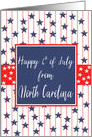 North Carolina 4th of July Blue Chalkboard card