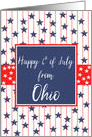 Ohio 4th of July Blue Chalkboard card