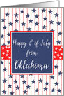 Oklahoma 4th of July Blue Chalkboard card