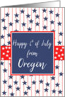 Oregon 4th of July Blue Chalkboard card