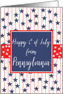 Pennsylvania 4th of July Blue Chalkboard card