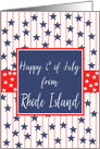 Rhode Island 4th of July Blue Chalkboard card