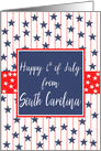 South Carolina 4th of July Blue Chalkboard card