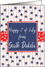 South Dakota 4th of July Blue Chalkboard card