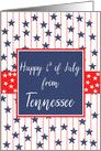 Tennessee 4th of July Blue Chalkboard card