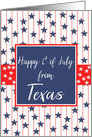 Texas 4th of July Blue Chalkboard card