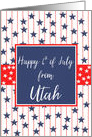 Utah 4th of July Blue Chalkboard card