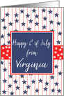 Virginia 4th of July Blue Chalkboard card