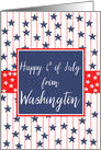 Washington 4th of July Blue Chalkboard card