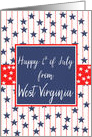 West Virginia 4th of July Blue Chalkboard card