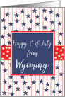 Wyoming 4th of July Blue Chalkboard card