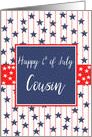 Cousin 4th of July Blue Chalkboard card