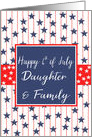 Daughter & Family 4th of July Blue Chalkboard card