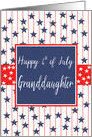 Granddaughter 4th of July Blue Chalkboard card