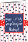 Granddaughter & Husband 4th of July Blue Chalkboard card