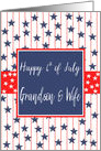 Grandson & Wife 4th of July Blue Chalkboard card
